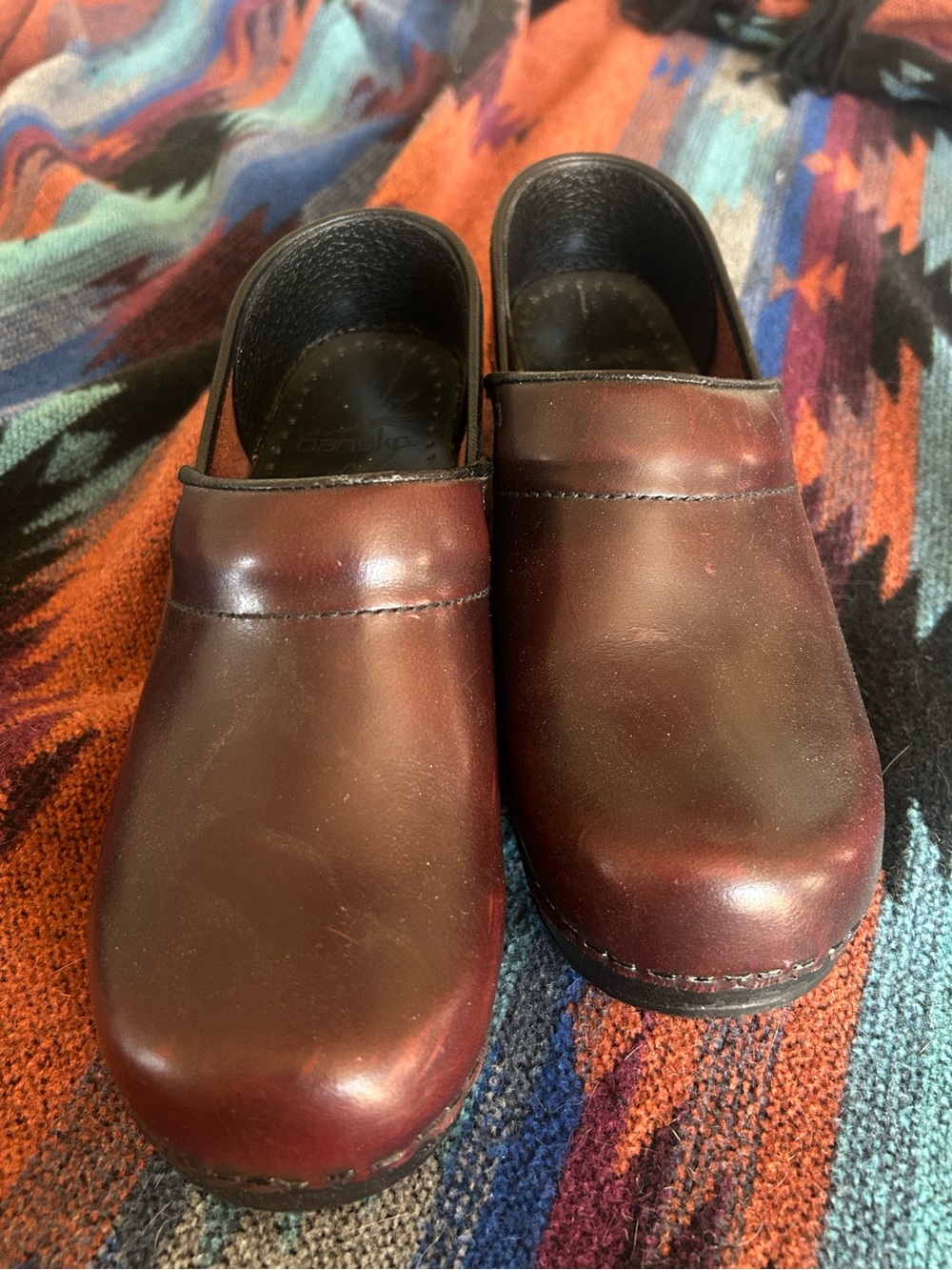 Dansko Women's Burgundy Leather Clogs